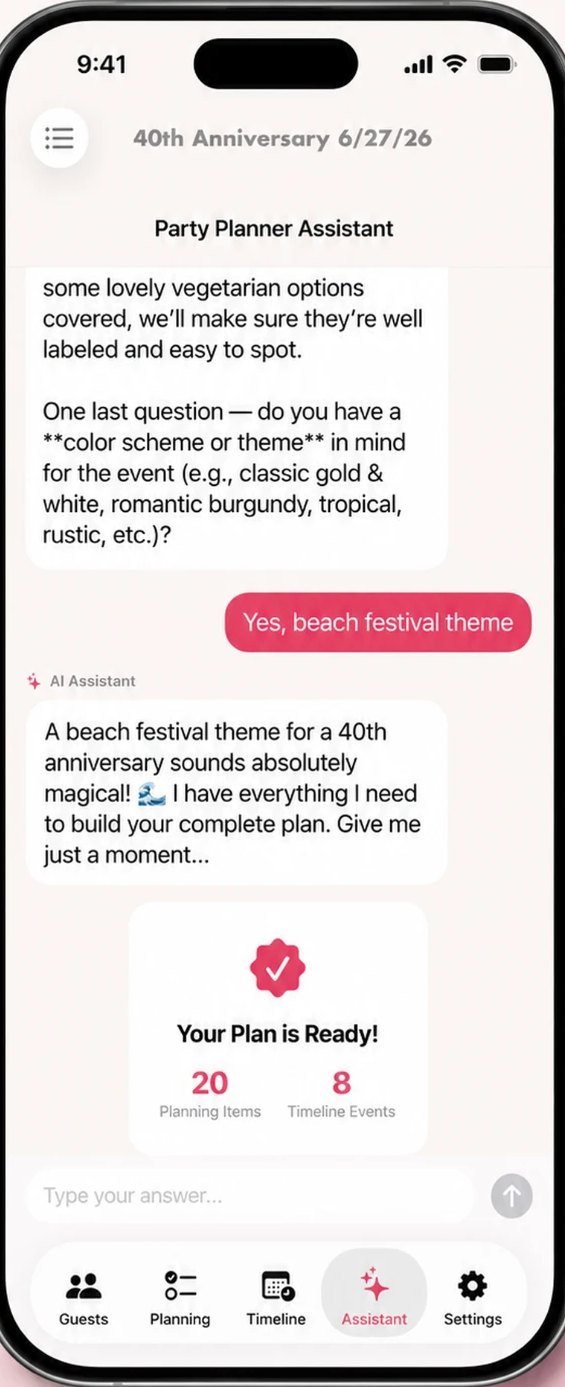 AI assistant chat producing a complete plan